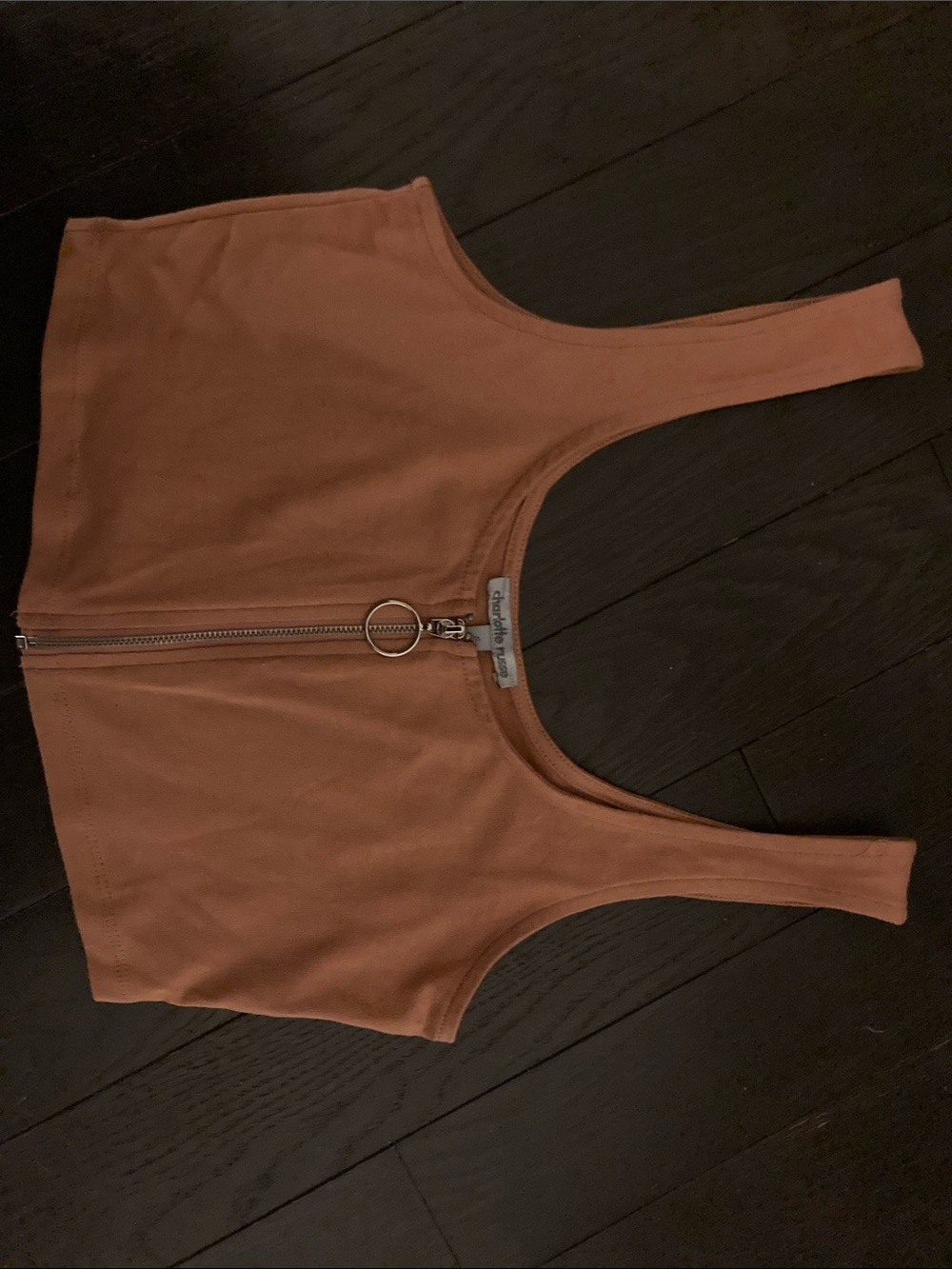 Charlotte Russe Zip-Front Crop Tank Top size Small